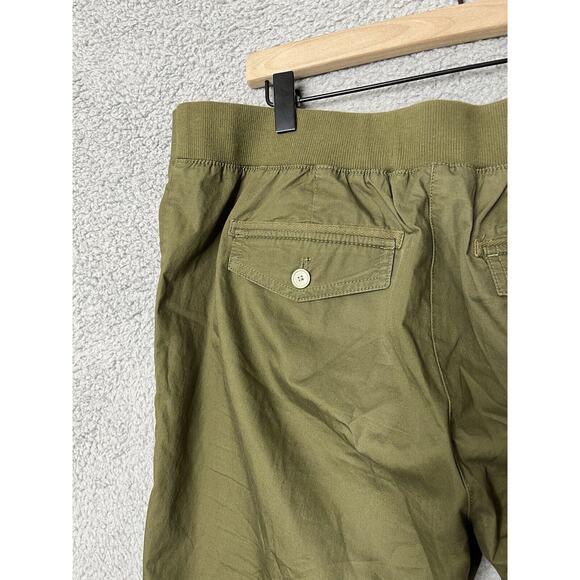 Talbots Pants 10 Medium Crop Ankle Cuffed Olive Green Chino Straight Hike Retro - Picture 6 of 14